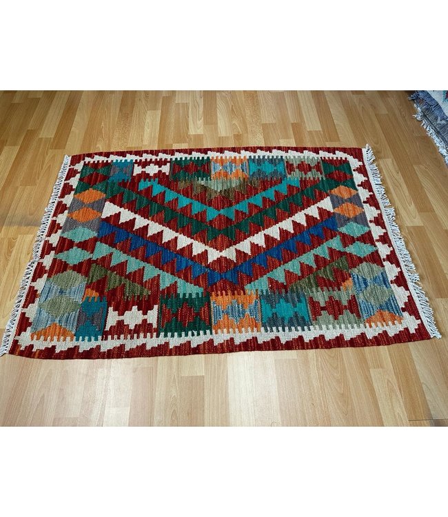 Hand Woven Afghan Wool Kilim Area Rug  120x82cm