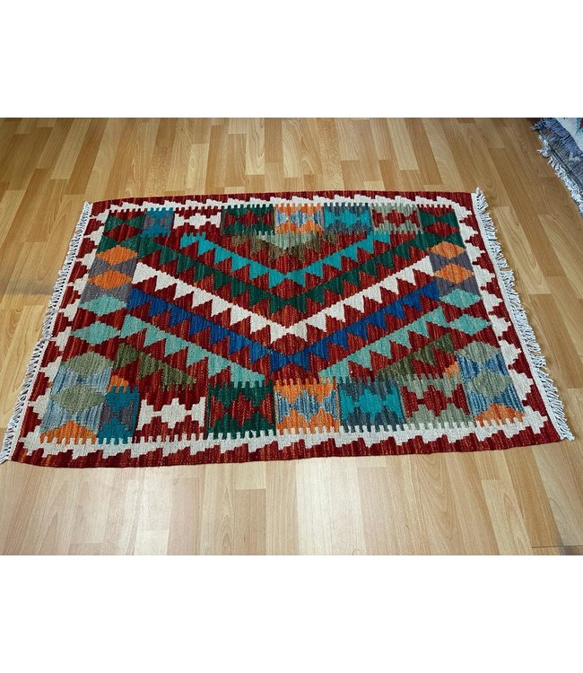 Handgewebte Orientalisch Wolle Kelim Teppich  120x82cm