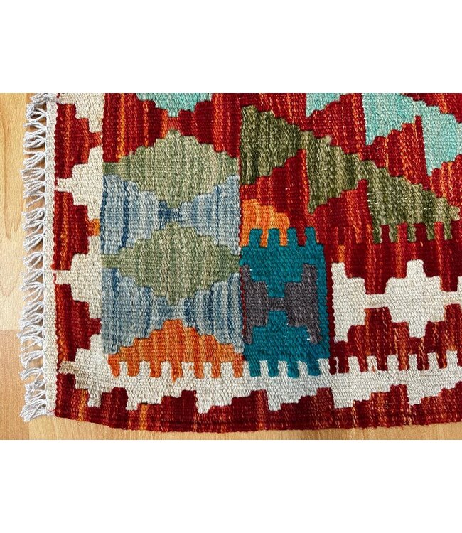 Handgemaakt Oosters Kelim Wol Vloerkleed  120x82cm