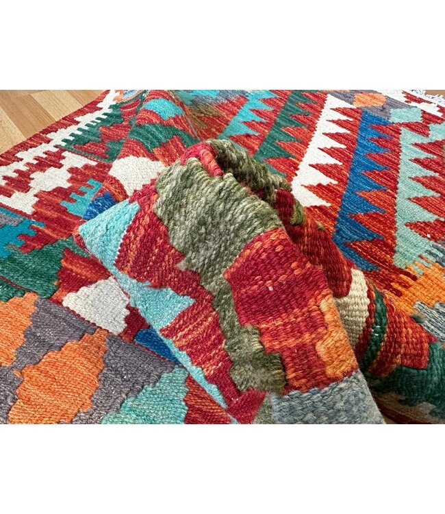 Hand Woven Afghan Wool Kilim Area Rug  120x82cm