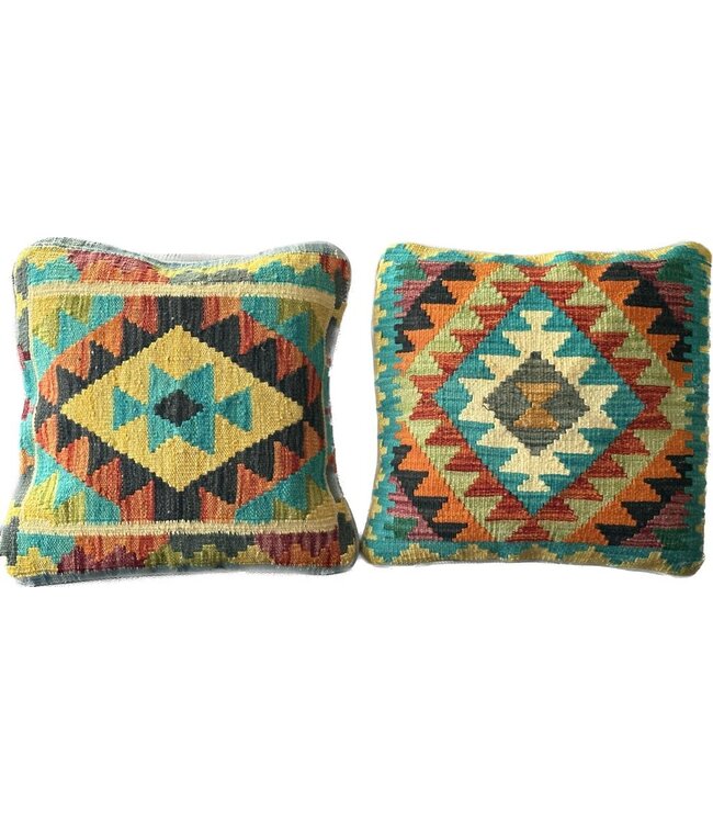 2x unike kelim kussens met vulling  45x45 cm