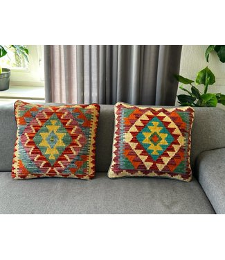 2x kilim cushion cover ca  45x45 cm with filling