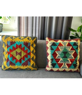 2x kilim cushion cover ca  45x45 cm with filling