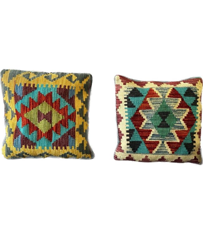 2x kilim cushion cover ca 45x45 cm with filling