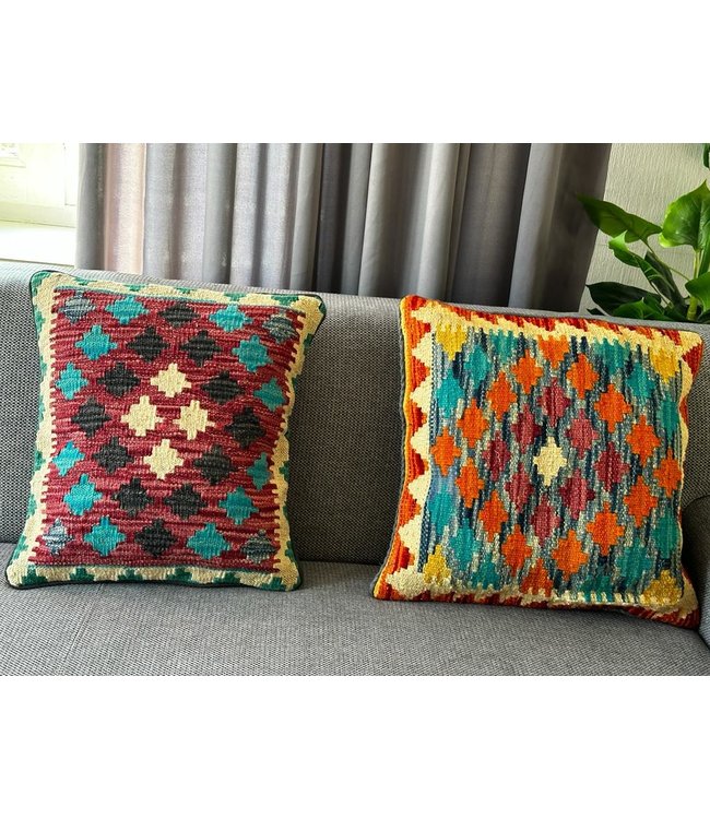 2x kilim cushion cover ca 45x45 cm with filling