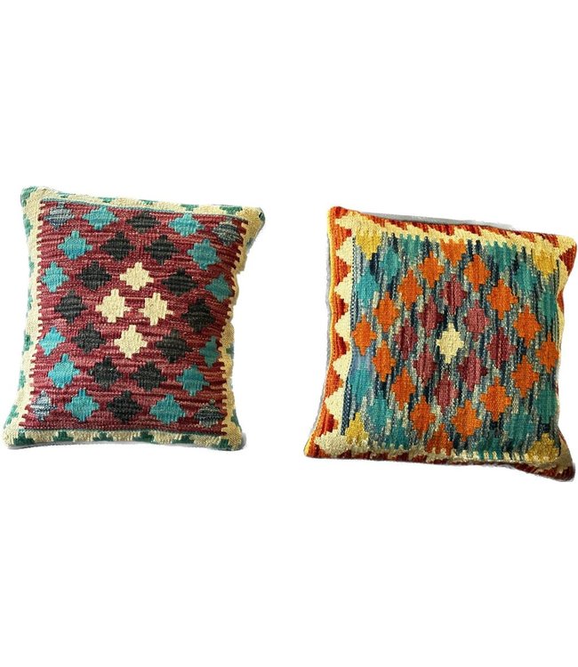 2x unike kelim kussens met vulling  45x45 cm