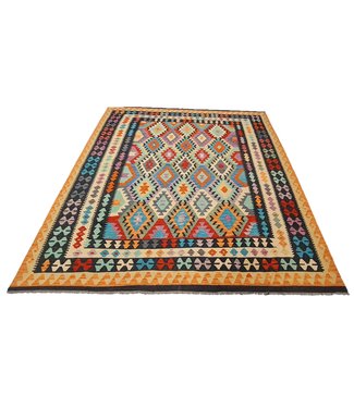 Handgewebte Orientalisch Wolle Kelim Teppich 290x257cm