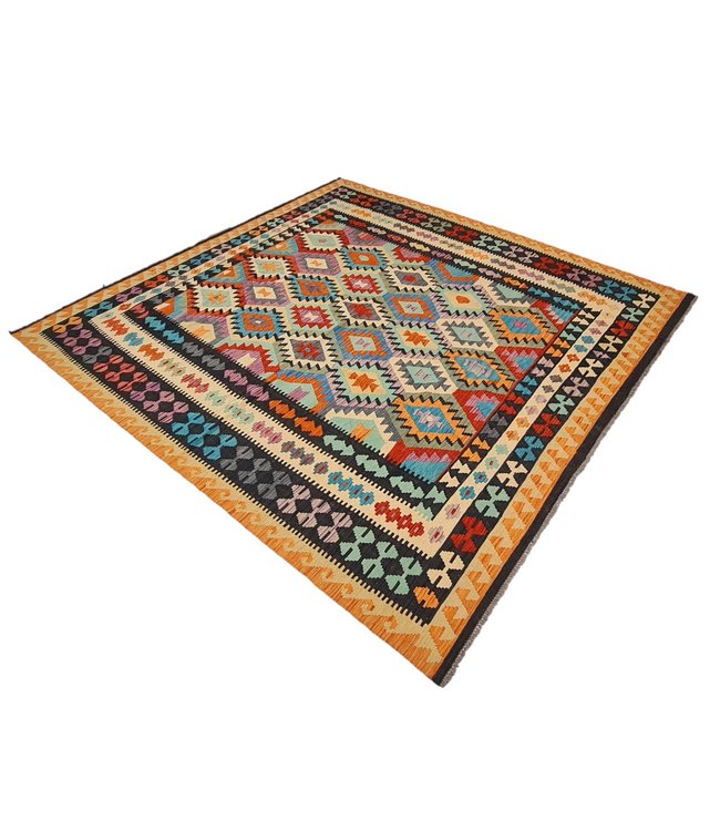Handgewebte Orientalisch Wolle Kelim Teppich  290x257cm