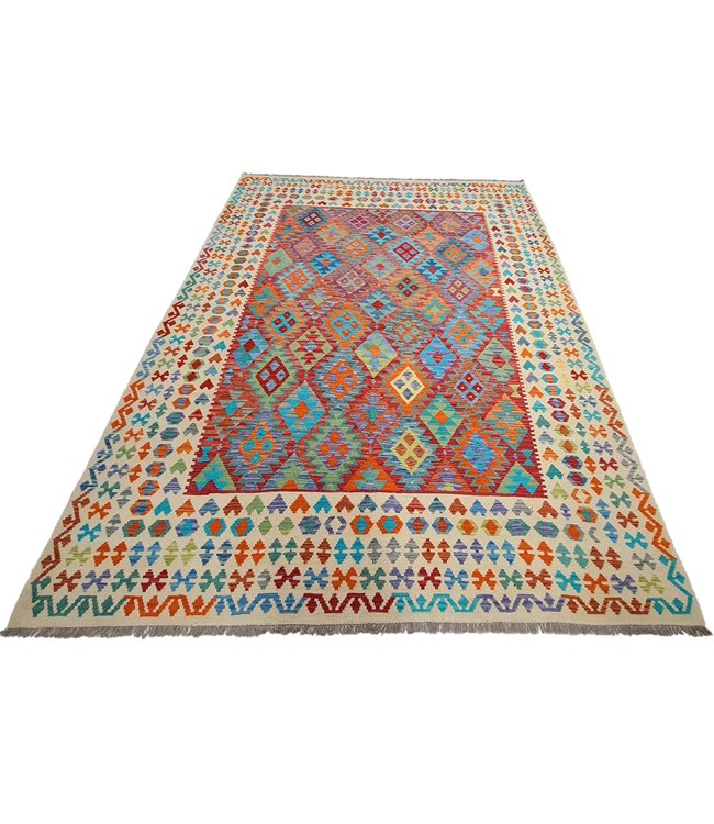 Handgewebte Orientalisch Wolle Kelim Teppich  347x250cm