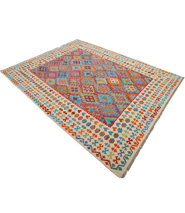 Handgewebte Orientalisch Wolle Kelim Teppich  347x250cm