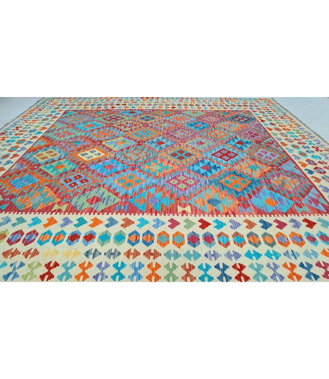 Handgewebte Orientalisch Wolle Kelim Teppich  347x250cm