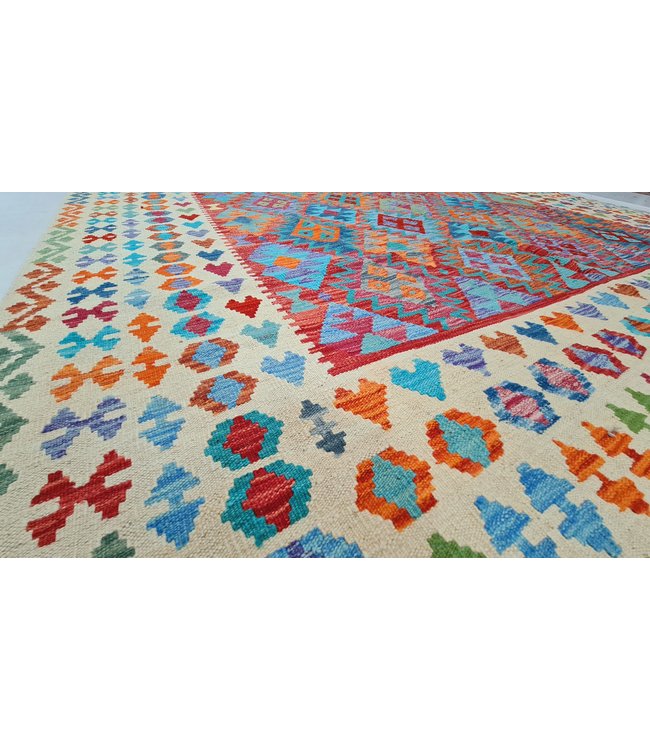 Handgewebte Orientalisch Wolle Kelim Teppich  347x250cm