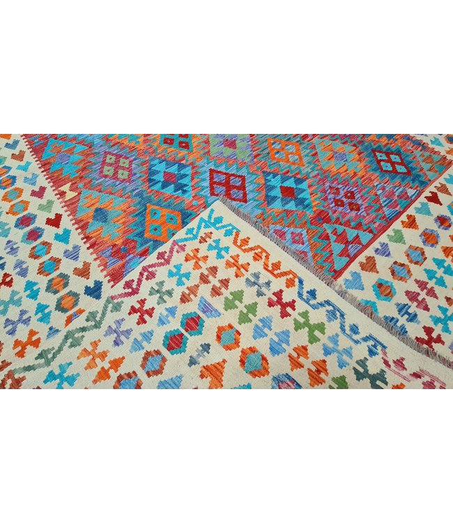 Hand Woven Afghan Wool Kilim Area Rug  347x250cm