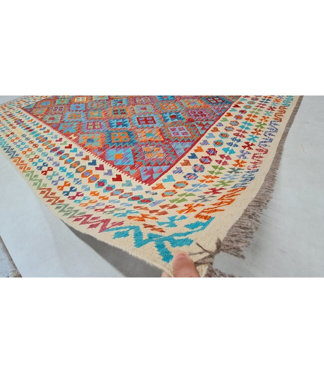 Handgewebte Orientalisch Wolle Kelim Teppich  347x250cm