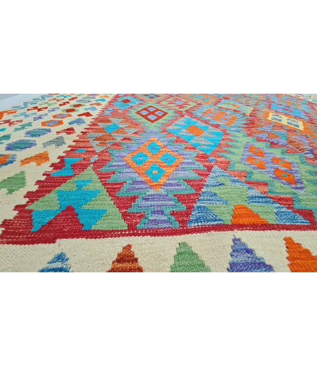 Hand Woven Afghan Wool Kilim Area Rug  347x250cm