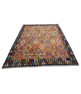 Hand Woven Afghan Wool Kilim Area Rug  297x258cm