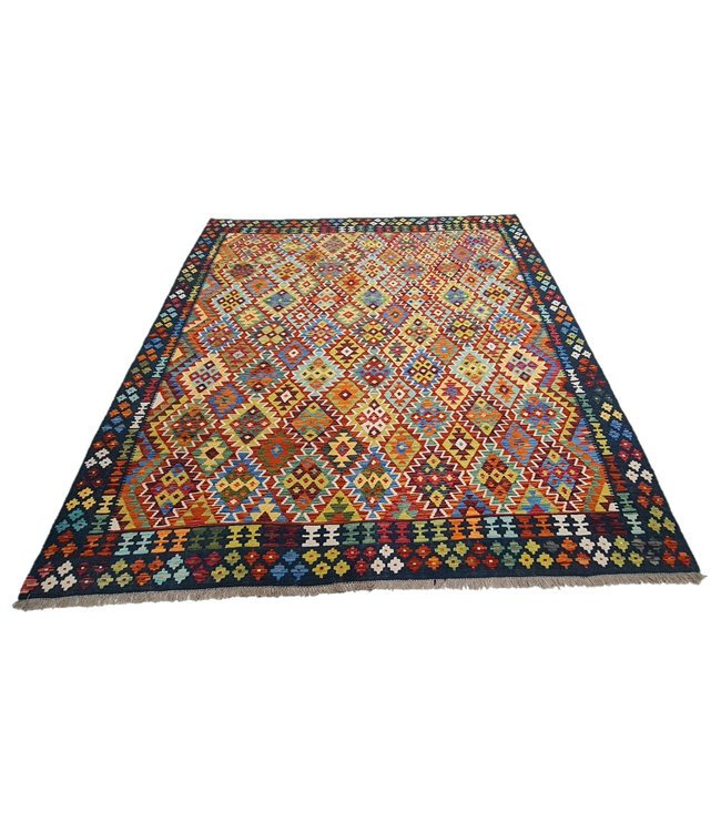 Hand Woven Afghan Wool Kilim Area Rug   297x258cm