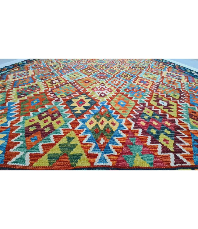 Handgewebte Orientalisch Wolle Kelim Teppich  297x258cm