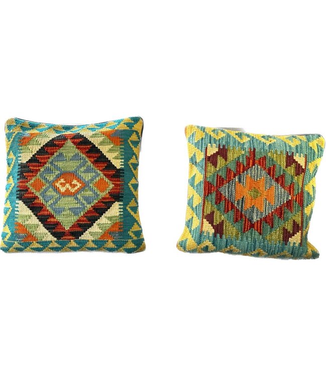 2x unike kelim kussens met vulling  45x45 cm