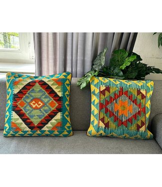 2x kilim cushion cover ca  45x45 cm with filling