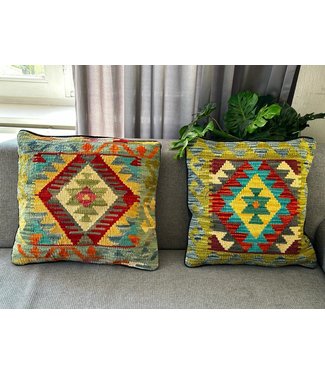 2x kilim cushion cover ca  45x45 cm with filling