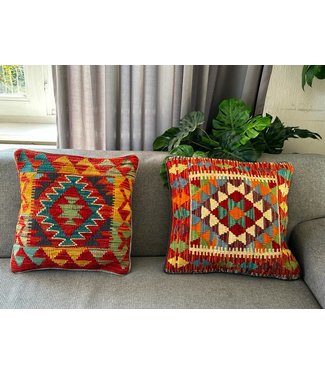 2x kilim cushion cover ca  45x45 cm with filling