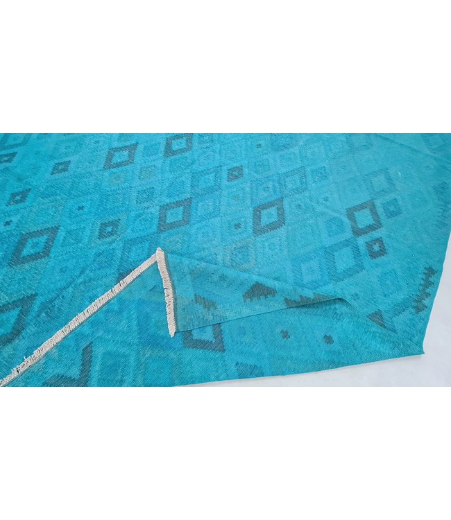 Hand geweven Oosters Kelim Wol Vloerkleed  290x258cm