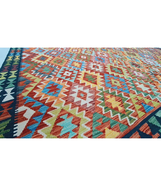 Hand Woven Afghan Wool Kilim Area Rug   299x254cm
