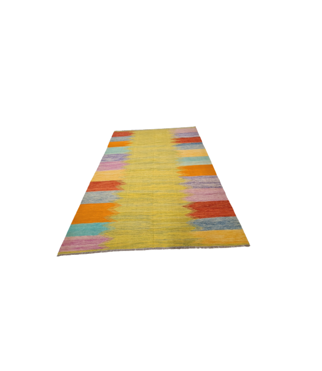 343x241 cm Handmade Afghan Kilim Area Rug Modrn