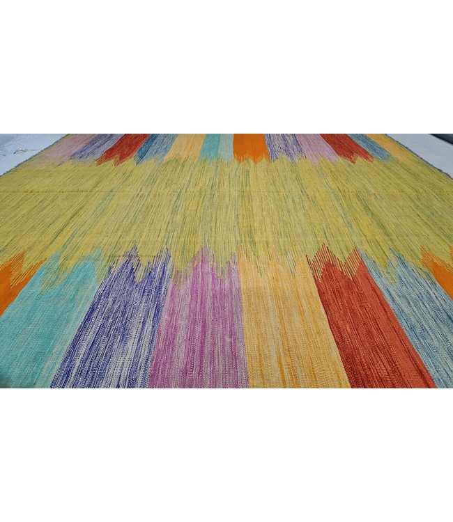 343x241 cm Handmade Afghan Kilim Area Rug Modrn