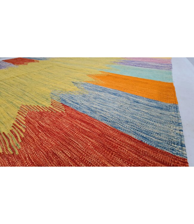 343x241 cm Handmade Afghan Kilim Area Rug Modrn