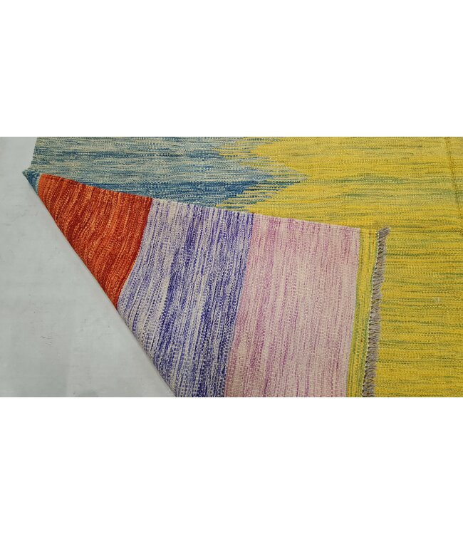 343x241cm Handgeweven modern Kelim Tapijt Wol