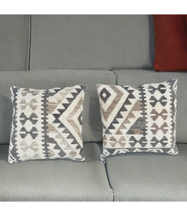 2x kilim cushion cover natural ca 45x45 cm with filling