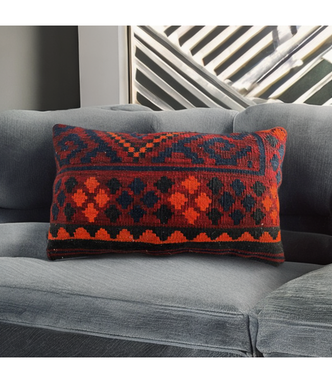vintage 1x kilim cushion cover ca 60x40 cm with filling