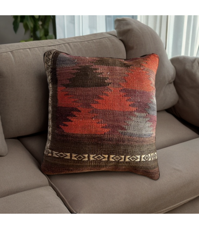 vintage 1x kilim cushion cover ca 40x40 cm with filling