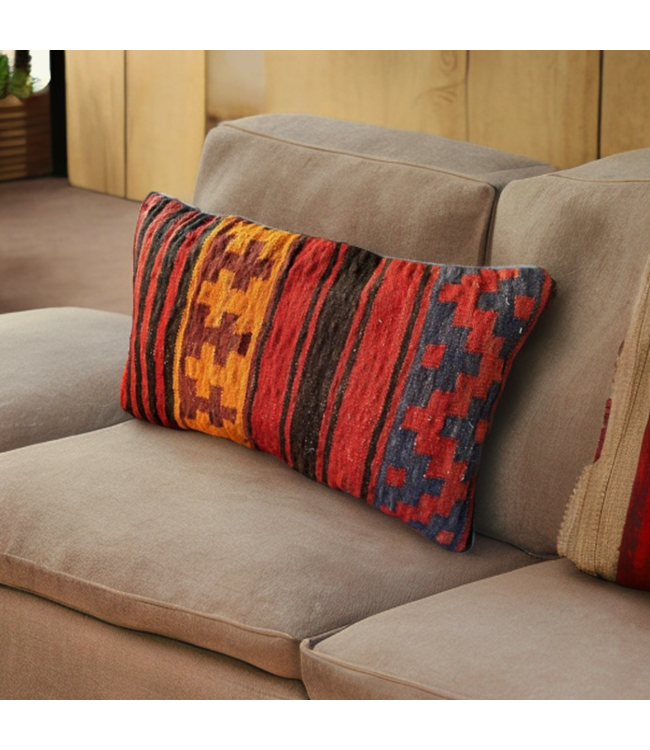 vintage 1x unike vintage kelim kussens met vulling 60x40 cm