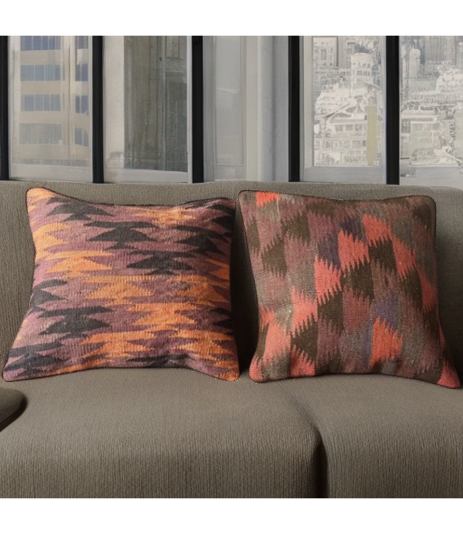 2xkilim cushion cover traditional ca 45x45 cm with filling