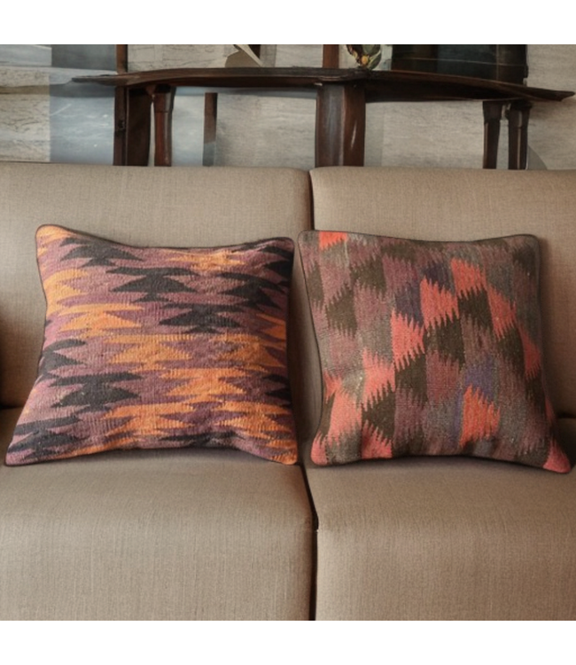 2xkelim kussens traditioneel ca 45x45 cm met vulling