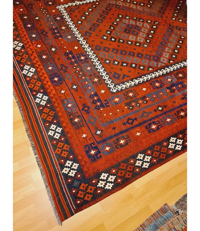 484x301cm Hand Woven Afghan Wool Kilim Area Rug