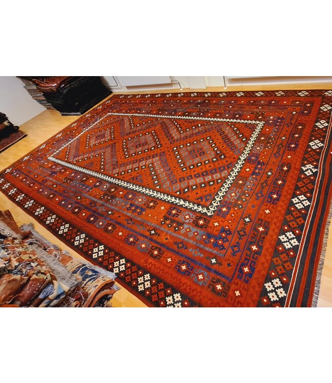 484x301cm Handgewebte Orientalisch Wolle Kelim Teppich