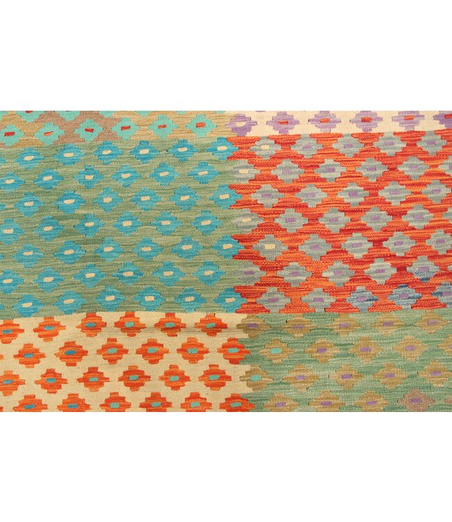 298x191cm Handmade Afghan Traditioneel Kilim Area Rug Wool Carpet