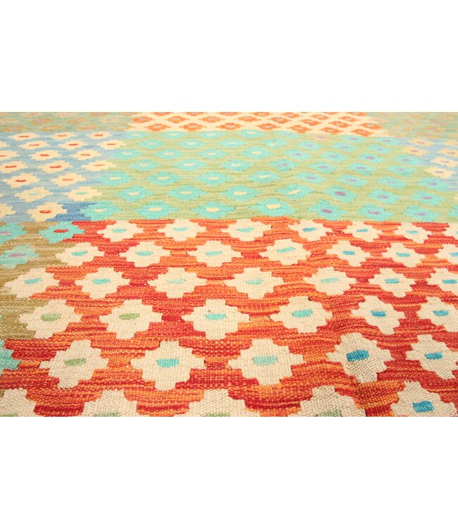 298x191cm Handmade Afghan Traditioneel Kilim Area Rug Wool Carpet