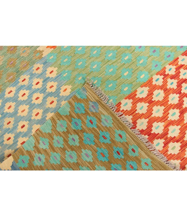 298x191cm Handmade Afghan Traditioneel Kilim Area Rug Wool Carpet