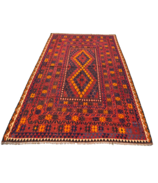 Hand Woven Afghan Wool Kilim Area Rug 302 x 208 cm