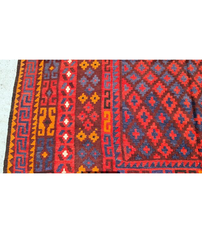 Hand Woven Afghan Wool Kilim Area Rug 293 x 179 cm