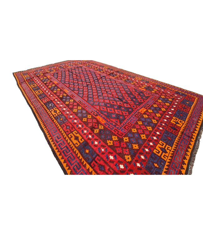 Handgemaakt Oosters Kelim Wol Vloerkleed 293 x 179 cm