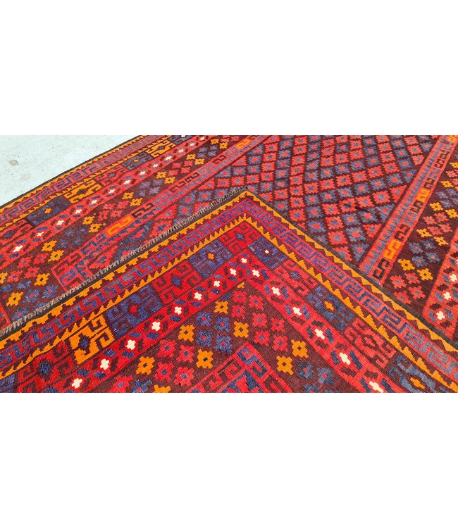 Hand Woven Afghan Wool Kilim Area Rug 293 x 179 cm