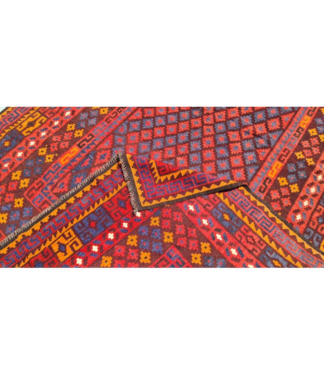 Hand Woven Afghan Wool Kilim Area Rug 293 x 179 cm