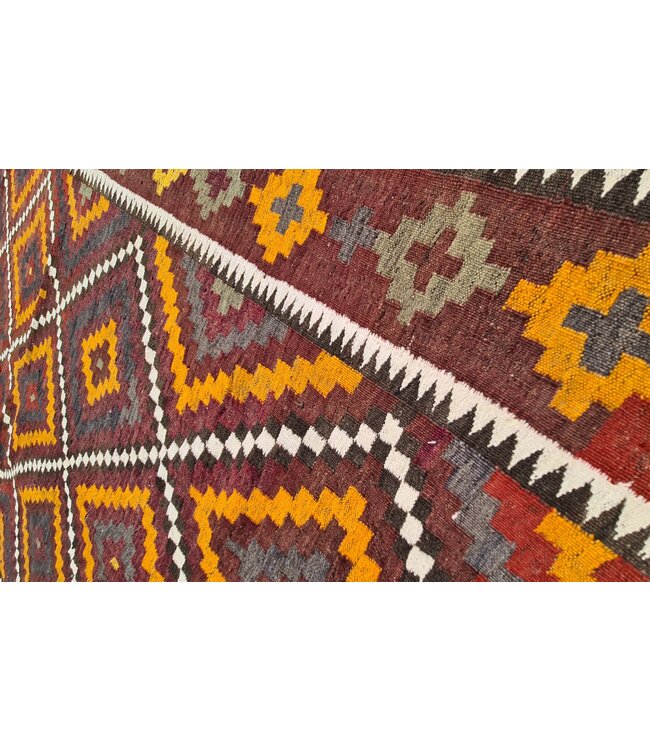 Handgewebte Orientalisch Wolle Kelim Teppich 325x178 cm