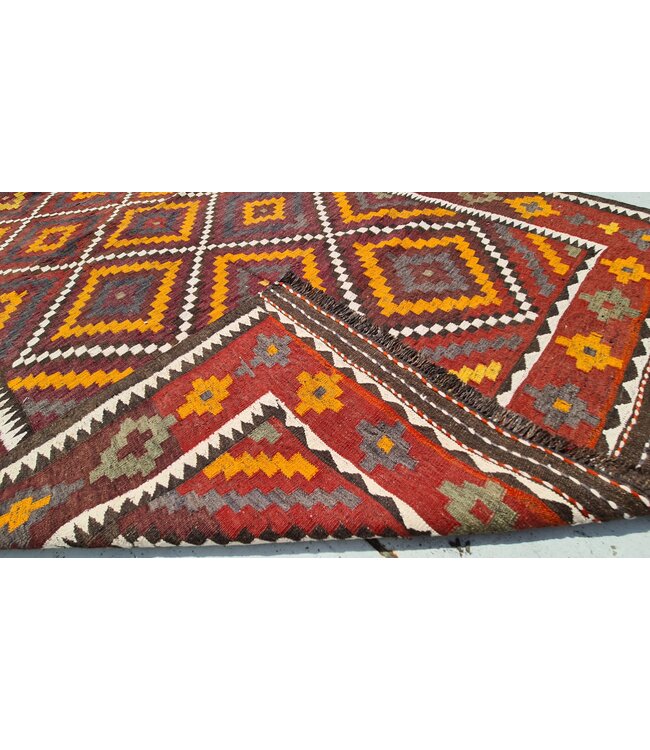 Hand Woven Afghan Wool Kilim Area Rug 325x178 cm